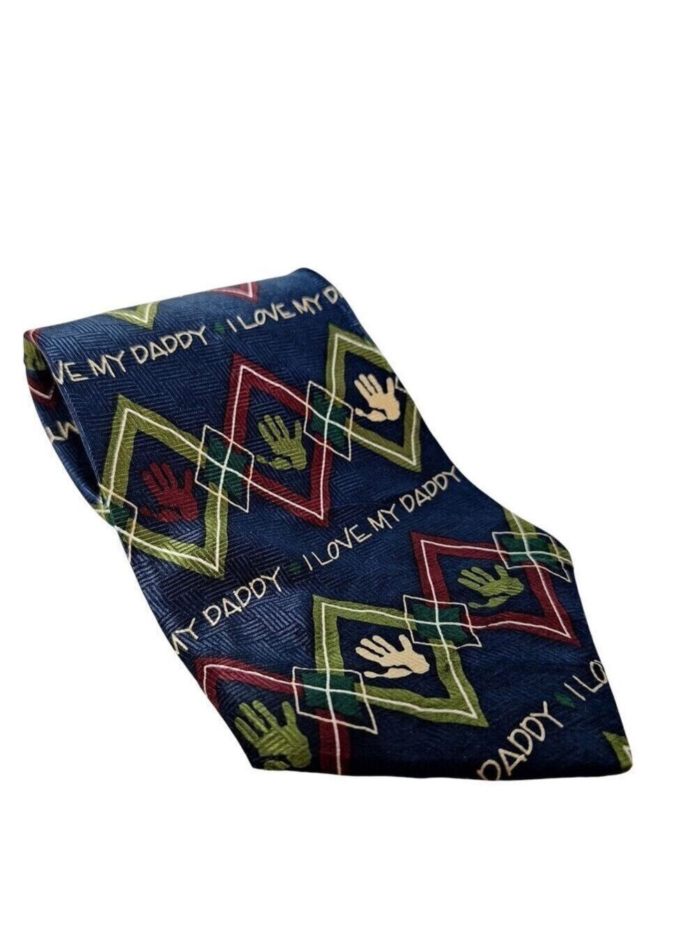 Vintage 1999 Ralph Marlin Silk Necktie I Love My Daddy
